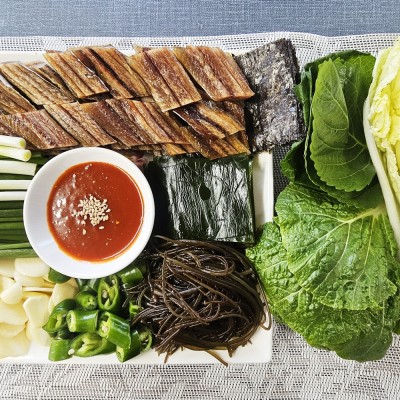 과메기 / 포항 구룡포 과메기 해초 야채 모듬세트